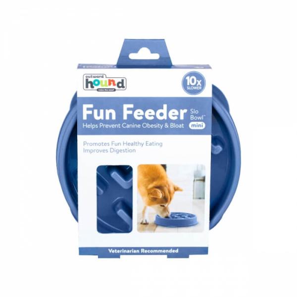 Outward Hound Fun Feeder Slo Bowl Medium/Mini Blau